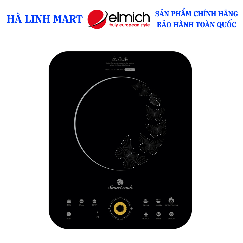 Bếp từ elmich smartcook ics-3873 - bếp từ đơn công suất 2100w - bếp điện từ cảm ứng - tặng nồi lẩu inox