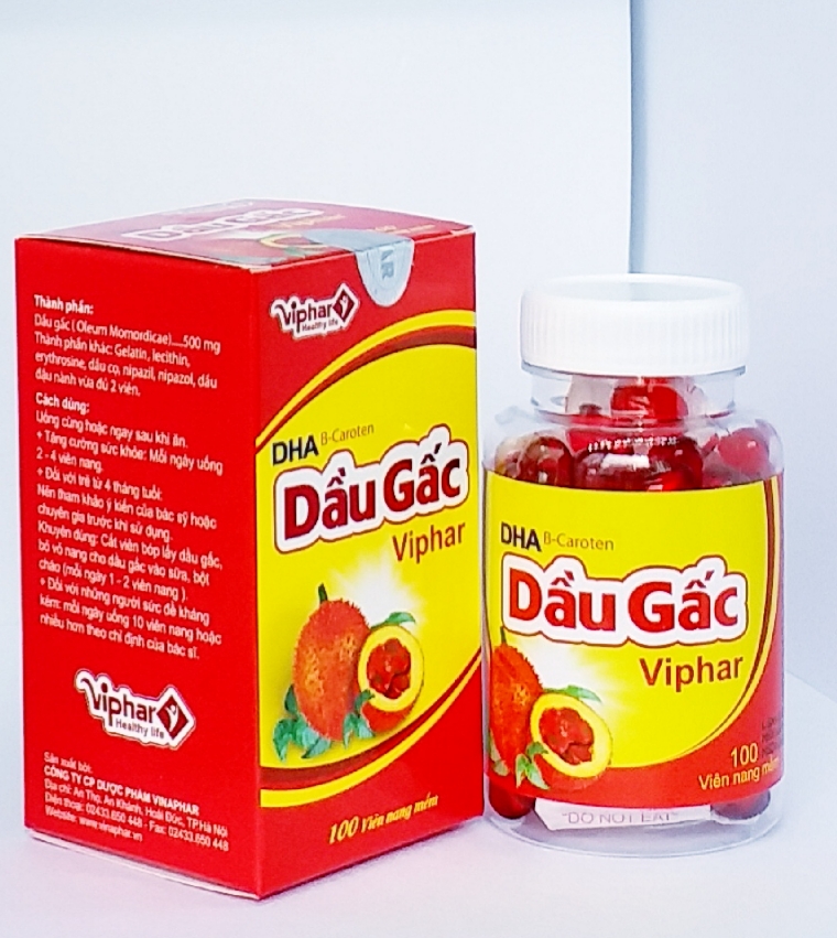 Dầu gấc DHA sáng mắt đẹp da lọ 100v