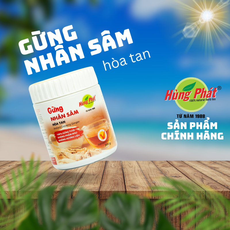 Gừng nhân sâm hòa tan 200g - trà hùng phát