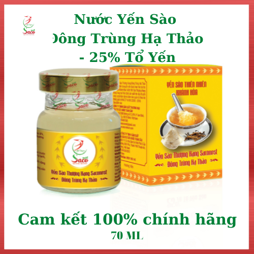 [HSD 11/2024]25% YẾN - Yến Sào Thượng Hạng Saconest Đông Trùng Hạ Thảo Hộp 1 lọ ( 25% Yến) Lọ 70ml Bồi Bổ Sức Khỏe Kích Thích Tiêu Hóa Tăng Cường Hệ Miễn Dịch Giúp Bé Ăn Ngon Cao Lớn