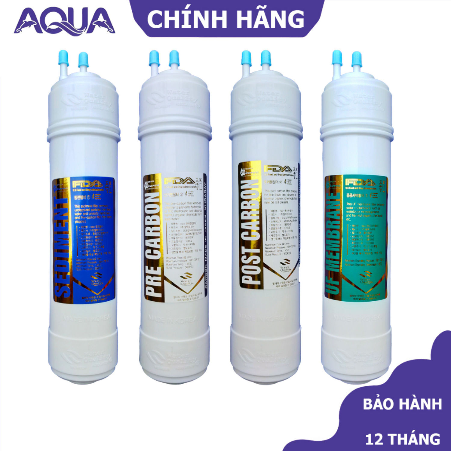 Lõi lọc đúc hàn quốc - lõi nguyên khối - sediment - pre carbon - post carbon - uf - made in korea