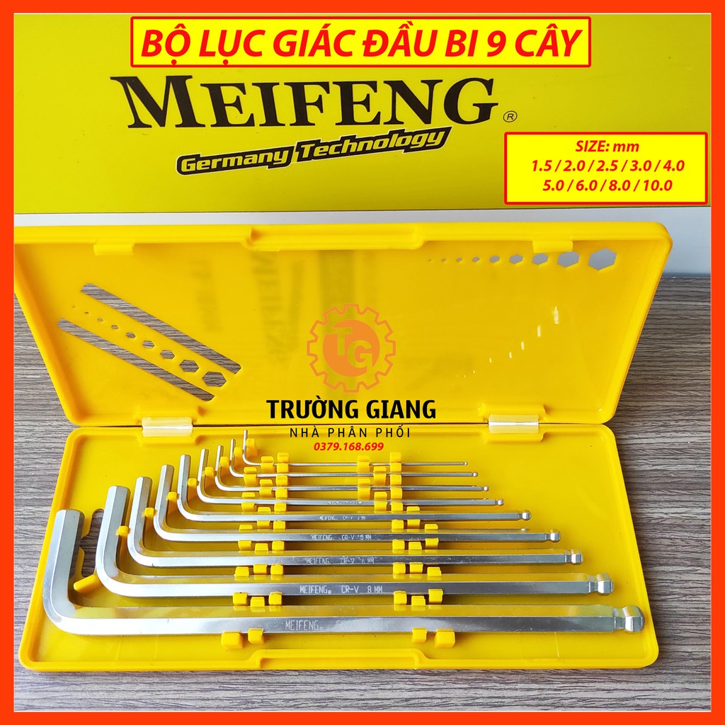 Bộ Lục Giác ☘ FREESHIP ☘ Bộ Lục Giác Đầu Bi 9 Món - Bộ Lục Giác - Siêu Cứng - MEIFENG - NppTruongGiang