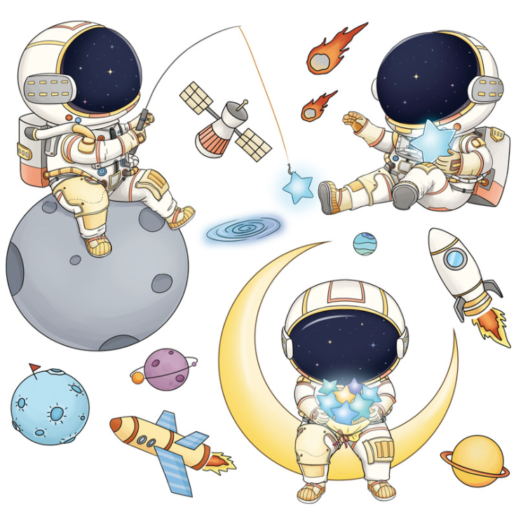 Decal dán tường trang trí  Khám phá vụ trũ cùng bé yêu TS65