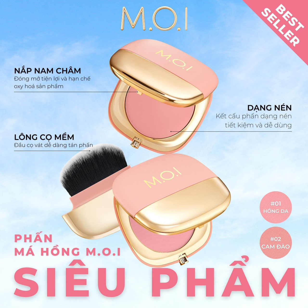PHẤN MÁ  PREMIUM M.O.I HỒ NGỌC HÀ PHIÊN BẢN GIỚI HẠN .HẠT PHẤN NANO SIÊU MỎNG , MỊN , BÁM CHẮC . LÂU PHAI