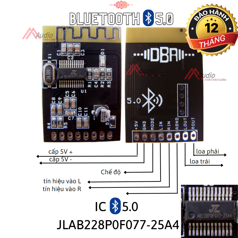 Mạch bluetooth 5.0 dbr-000 âm thanh chuẩn