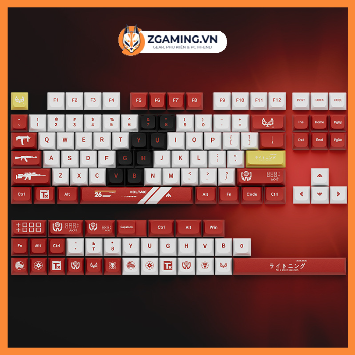 Keycap voltaic csgo | pbt | double shot | xda | 137+ phím cân mọi layout | sẵn hàng hỏa tốc