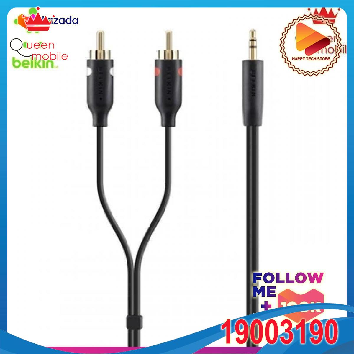 Cáp belkin chất lượng cao siêu bền aux to rca gold plate connector 2m - f3y116qe2m/f3y116bt2m