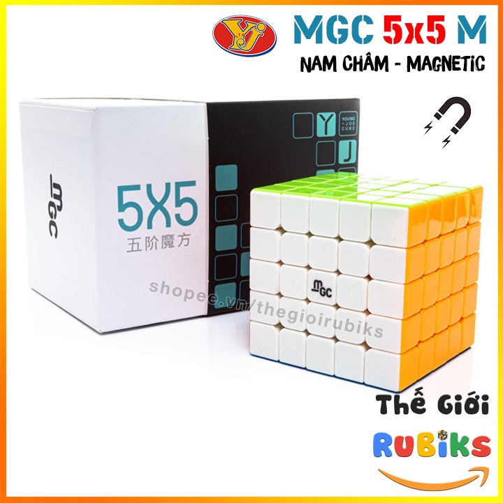 Rubik 5x5 yj mgc 5x5 có nam châm stickerless rubic không viền 5 tầng đồ chơi trí tuệ