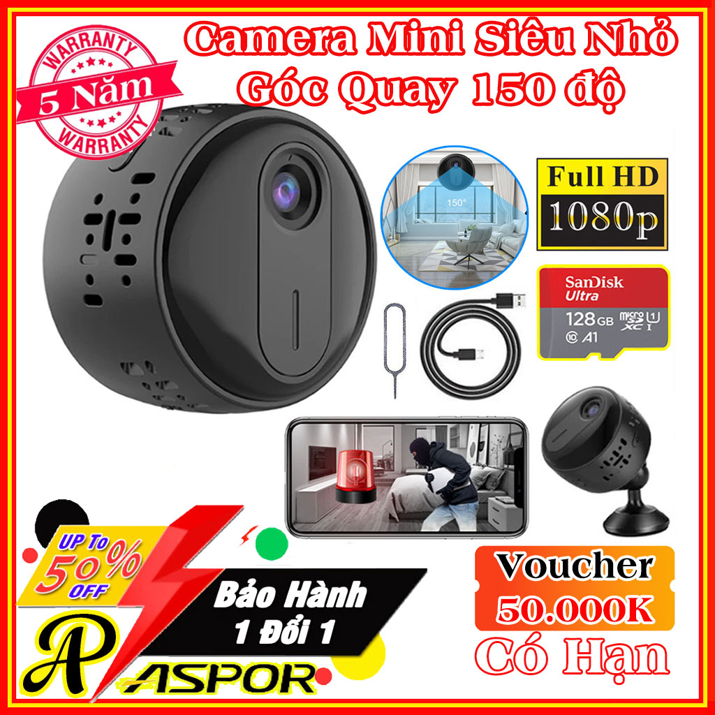 Cammera mini camera wifi không dây siêu nhỏ kết nối điện thoại xem từ xa Full HD 1080p pin trâu 4 giờ sử dụng liên tục thiết kế nhỏ gọn góc quay siêu rộng 150 độ cảm báo chyển động đàm thoại 2 chiều