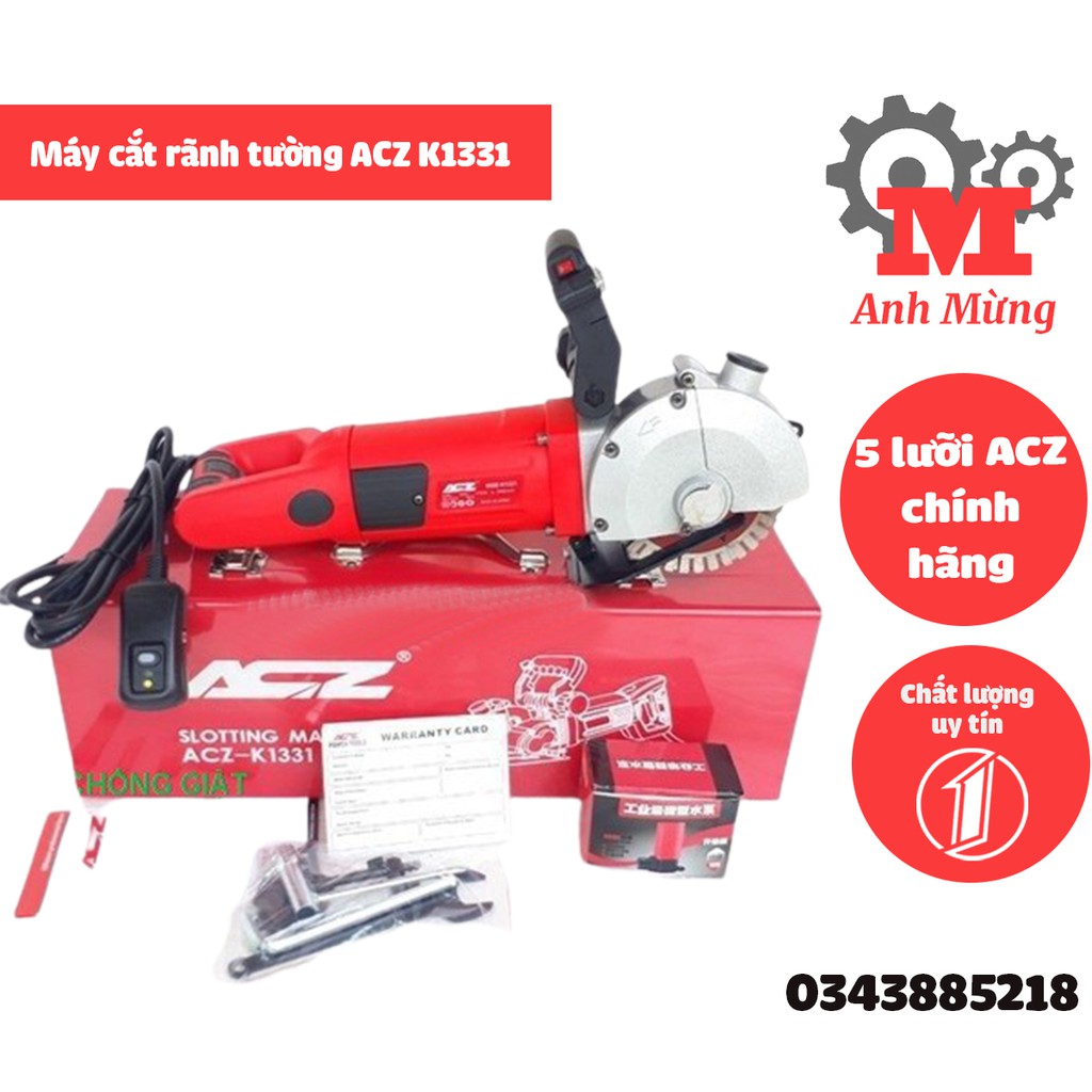 Máy cắt rãnh tường 5 lưỡi ACZ K1331 có rơ le chống giật