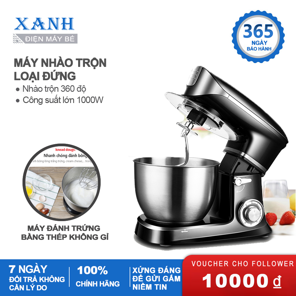 Máy đánh trứng máy trộn bột nhào bột dung tích 6.5 lít công suất lớn 1300W máy trộn bột đánh trứng toàn tự động màu đen  nâng cấp mới nhất