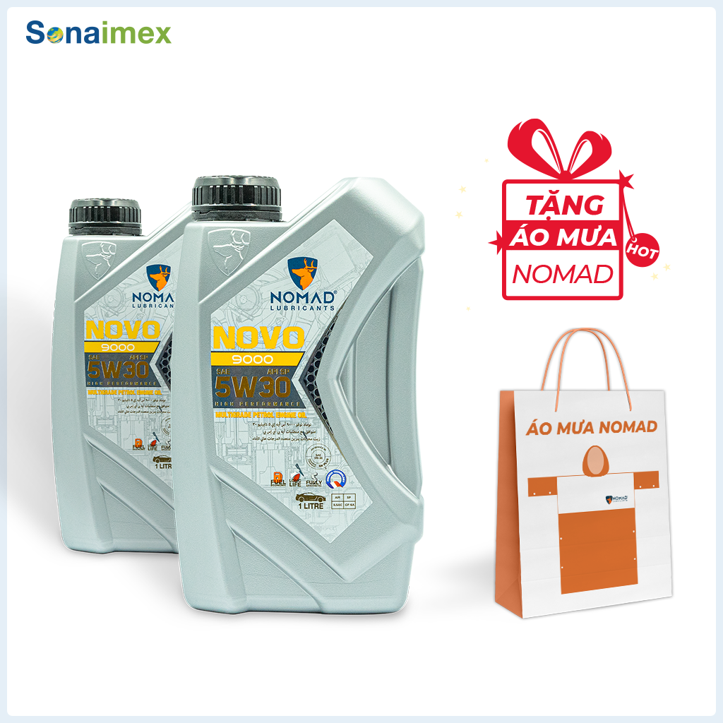 Combo 2 nhớt xe tay ga nomad 1l - sae 5w30, api sp, jaso mb, fully synthetic - nhớt nomad tổng hợp toàn phần 100%