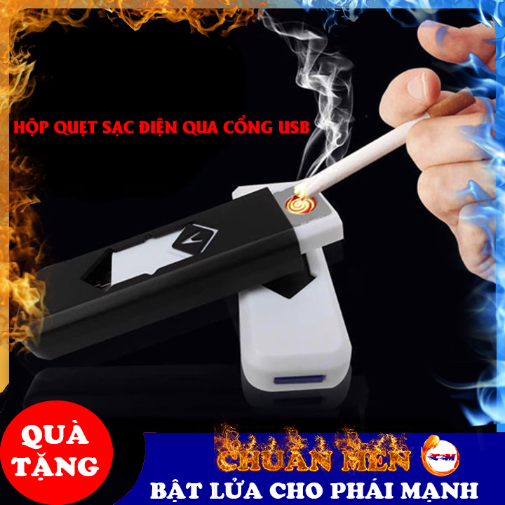 Bật lửa điện tử hồng ngoại Chuẩn Men hình chữ s chất liệu lạ sạc điện usb - GD0802