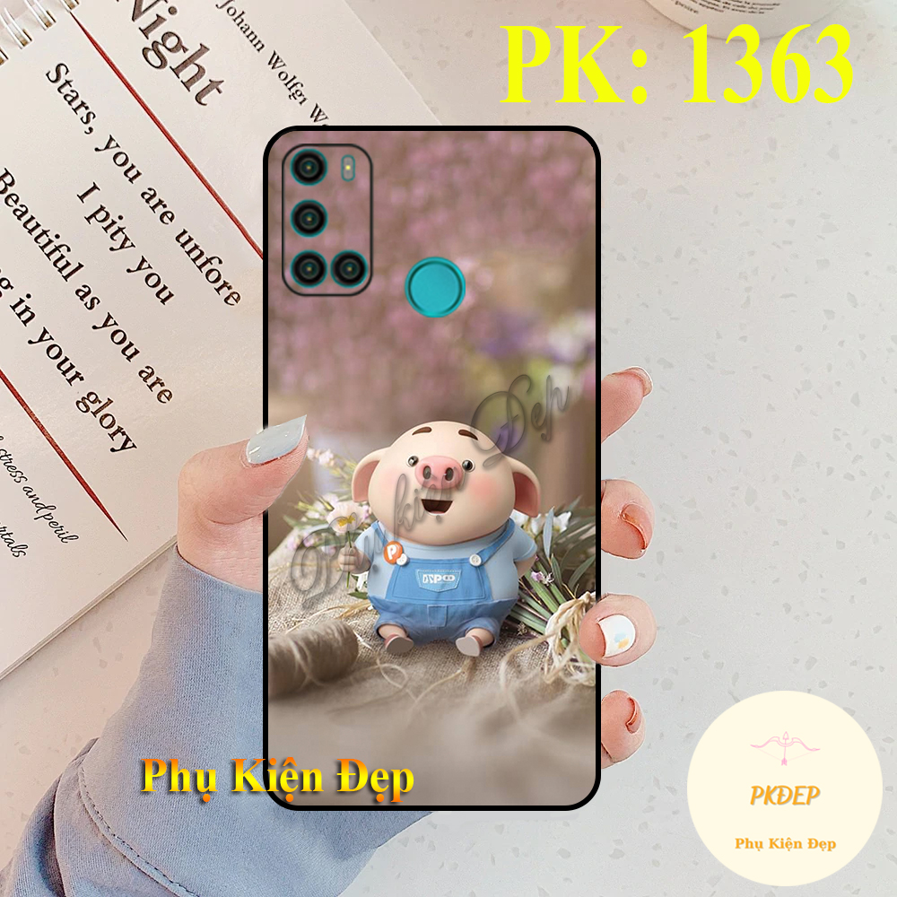 [HCM]Ốp lưng Vsmart Joy 4 dẻo đen in hình Chú heo Hồng siêu đáng yêu siêu đẹp