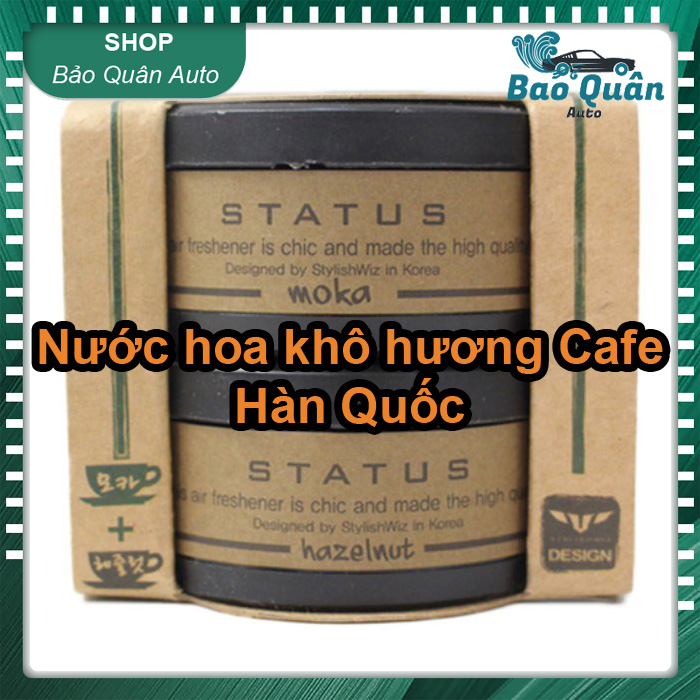 Bộ 2 hộp nước hoa khô khử mùi giảm SAY XE ô tô hương Cafe Hàn Quốc