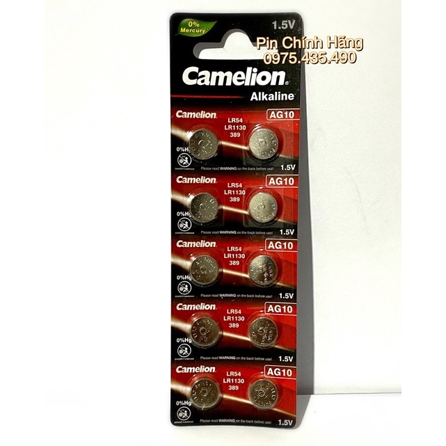Pin lr1130 / ag10 / lr54 camelion chính hãng vỉ 10 viên