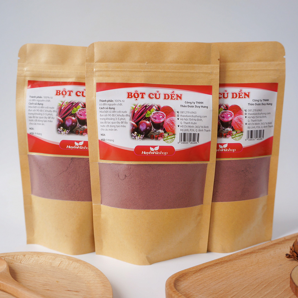 Bột củ dền đỏ nguyên chất 100% làm bánh (Gói 100g) - Công ty TNHH Thảo Dược Duy Hưng