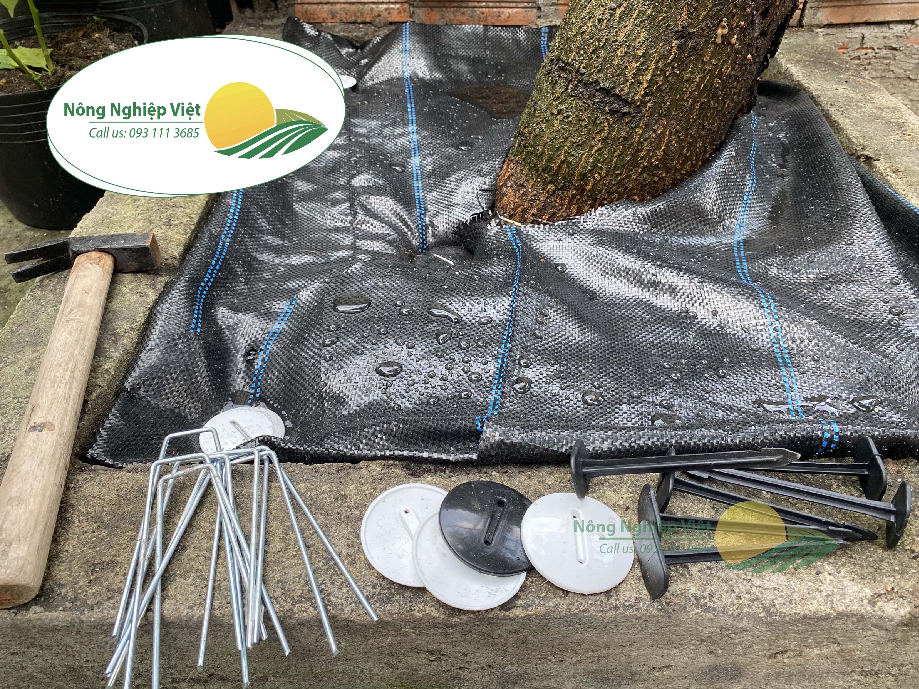 Combo 20 tấm bạt trải gốc chống cỏ mọc 1.5m x 1.5m độ bền trên 5 năm