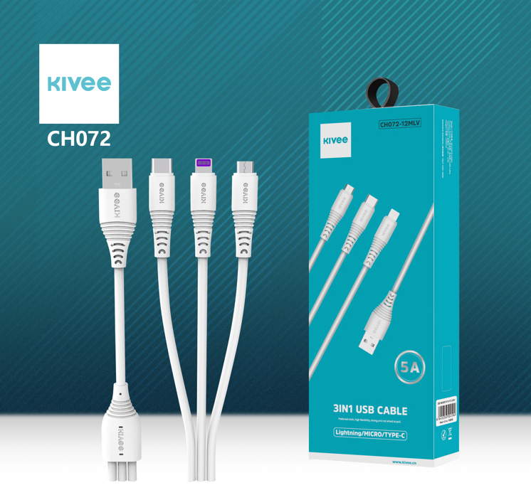 Dây cáp sạc 3 trong 1 cáp sạc micro usb - cáp sạc type c - cáp sạc iphone/samsung/oppo/huawei kivee