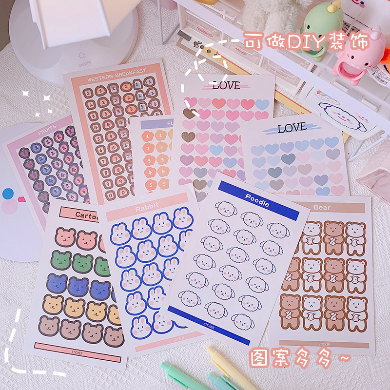 Set 2 tờ sticker thỏ, gấu, cừu cho bé