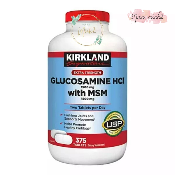 Viên uống xương khớp glucosamine hcl 1500mg with msm 1500mg 375 viên