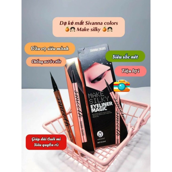 Kẻ mắt Sivanna Make Silky Eyeliner HF9014 Thái Lan nét mảnh, lâu trôi