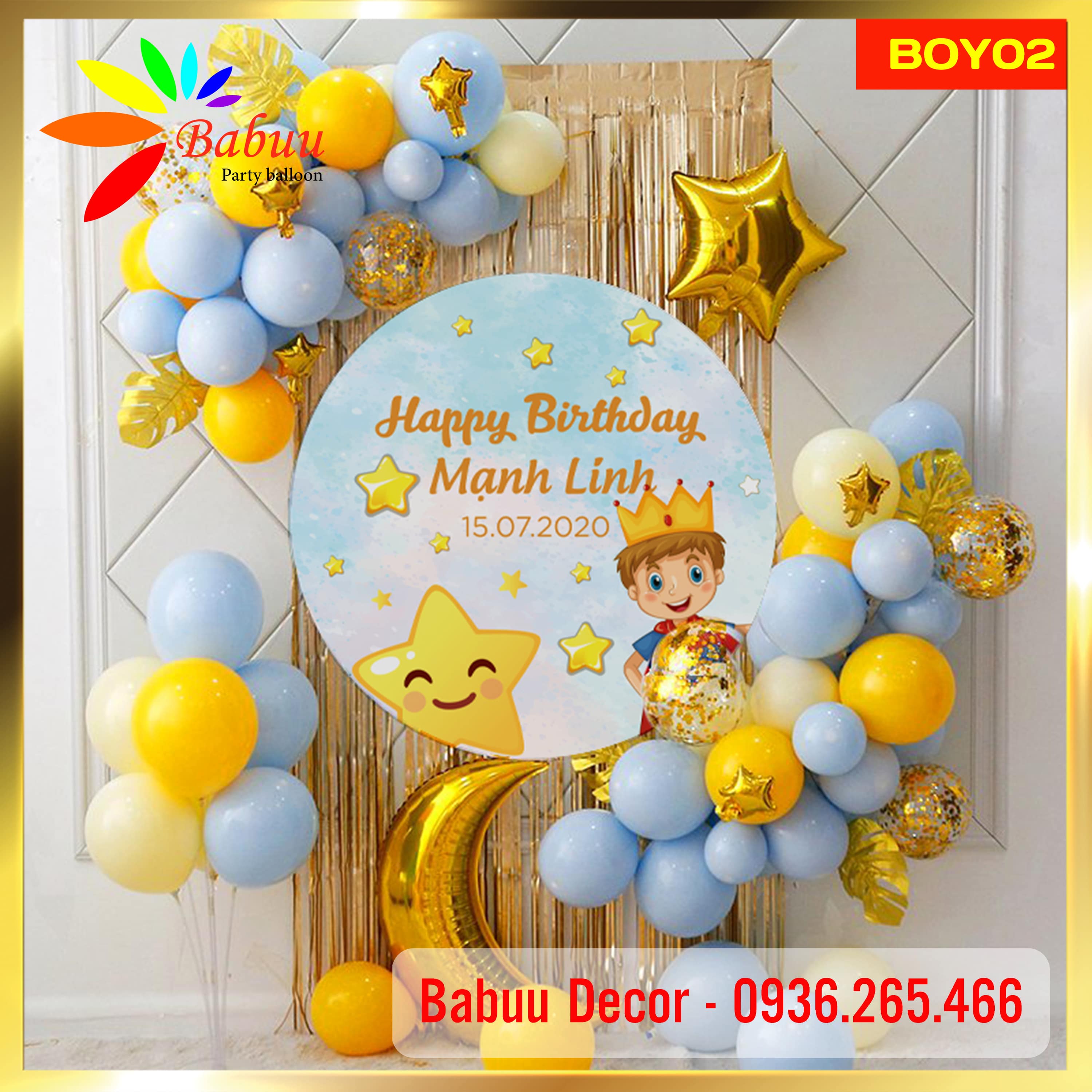 Set bóng trang trí sinh nhật cho bé trai siêu đẹp