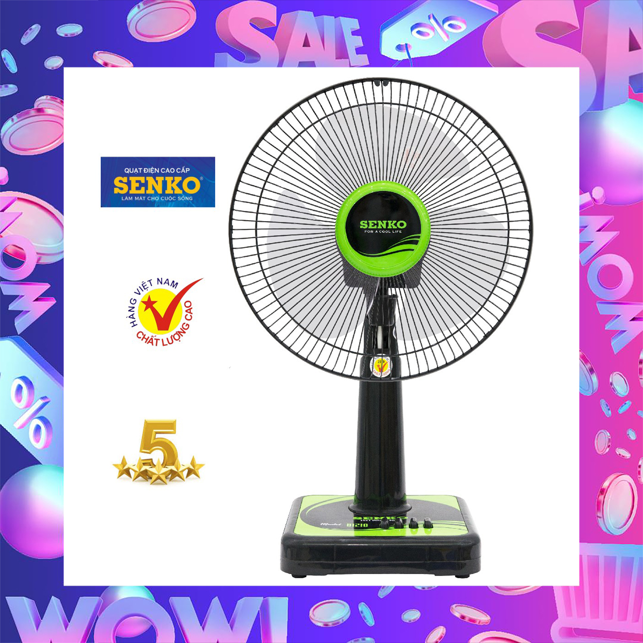 Quạt bàn senko b1210 - hàng chính hãng