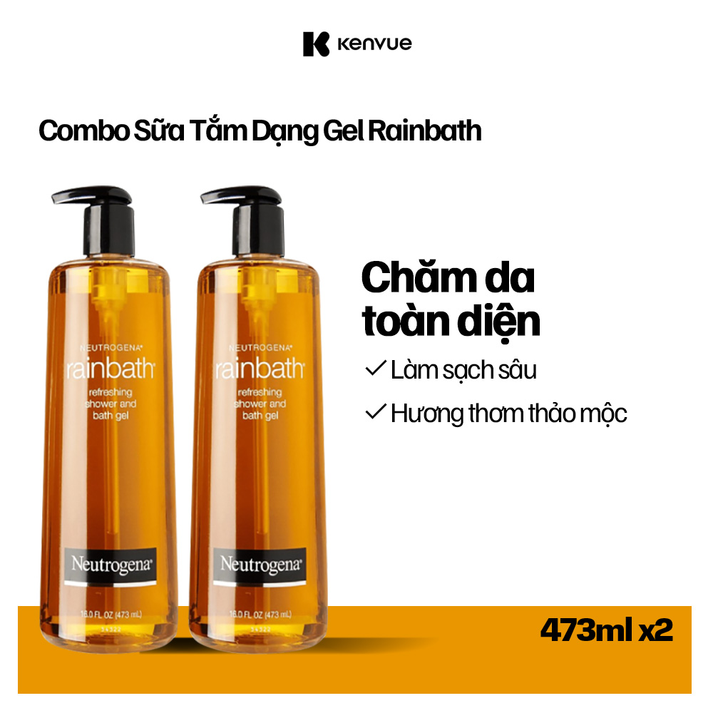 Bộ 2 chai Sữa tắm dạng gel Neutrogena Rainbath Original Refreshing 473ml/chai
