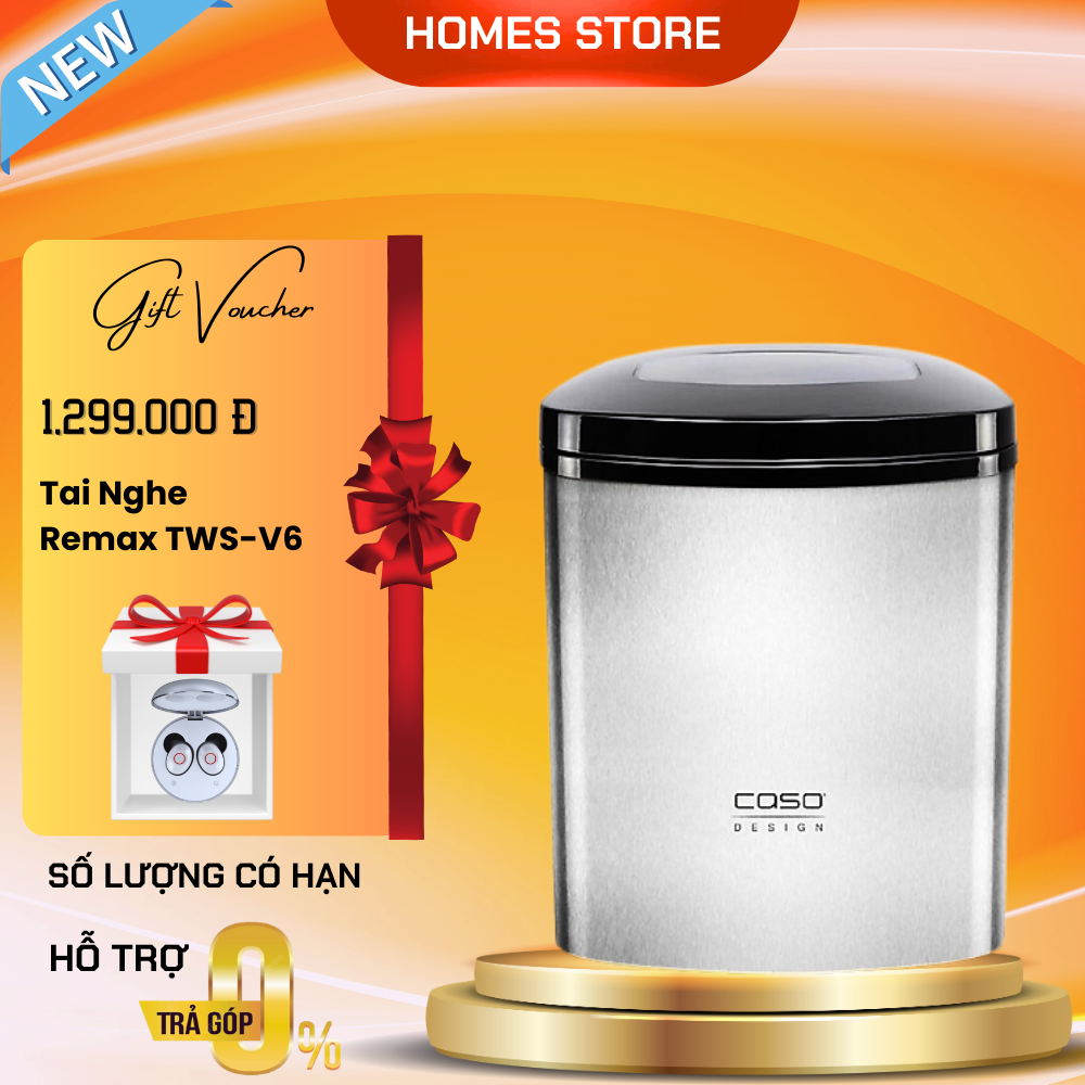 Máy Làm Đá Gia Đình Caso IceMaster Ecostyle 3304 - Nhập Đức Thời Gian Làm Đá 6-13 Phút Dung Tích 1.7L Công Suất 150W - Hàng Nhập Khẩu