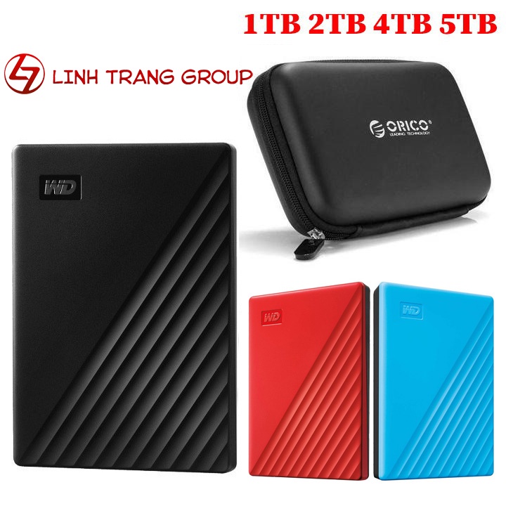 Combo ổ cứng di động USB3.0 WD My Passport 1TB 2TB 4TB 5TB và hộp bảo vệ - bảo hành ổ cứng 3 năm - hàng nhập khẩu SD36 SD37 SD38 SD39