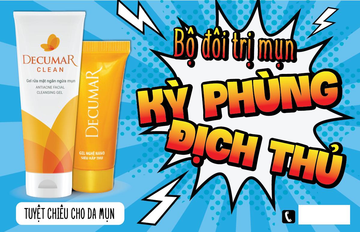 bộ đôi decumar_clear 100g & kem t.ri sẹo, mụn decu.mar