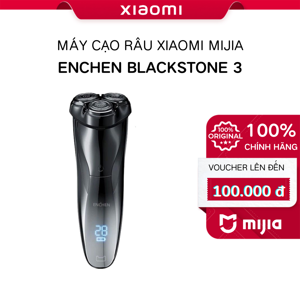 Máy Cạo Râu Enchen BlackStone 3 cạo râu ướt & khô chống nước IPX7Xiaomi AI