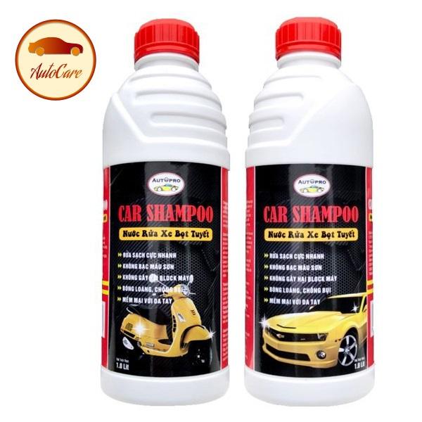 Combo 2 chai nước rửa ô tô xe máy bọt tuyết Hando 1 L