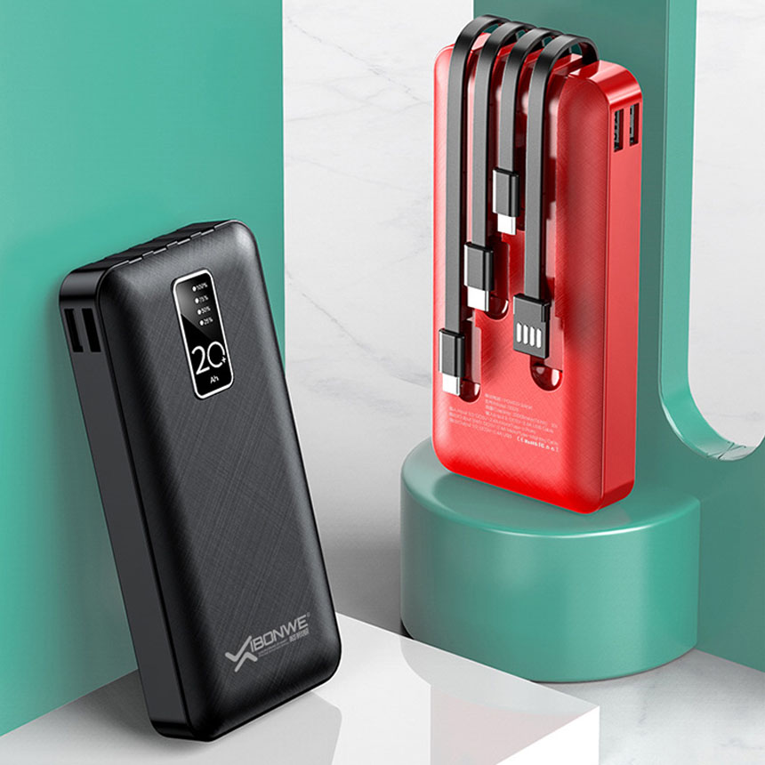 [HCM][Bảo Hành 12 Tháng 1 đổi 1]  Pin Sạc Dư Phòng 20000mAh mini dung lượng lớn tối đa sạc nhanh nhỏ gọn hỗ trợ nhiều loại điện thoại pin sạc dự phòng đa năng hỗ trợ USB Type-C ... Lên tới 6 đầu nguồn (Tặng cap sạc USB)