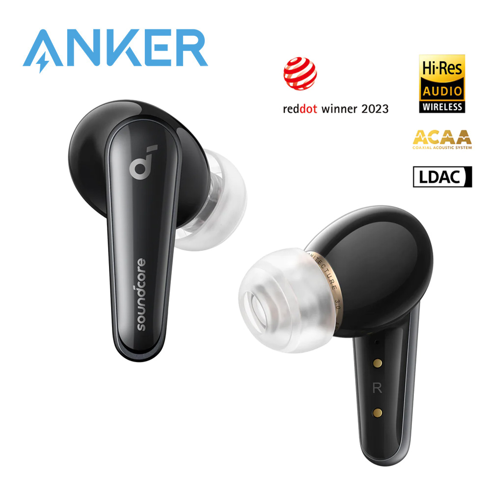 Soundcore by Anker Liberty 4 Earbuds, ANC TWS True Wireless Headsets with ACAA 3.0, Dual Dynamic Drivers for Hi-Res Premium Sound, Spatial Audio with Dual Modes Headphones