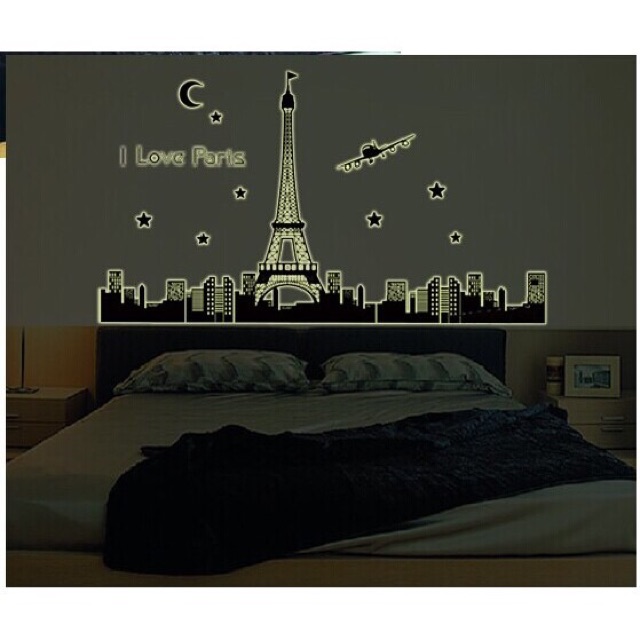 Decal dán tường thành phố Paris Tranh dán tường thành phố Paris và tháp Eiffel xinh đẹp nước pháp