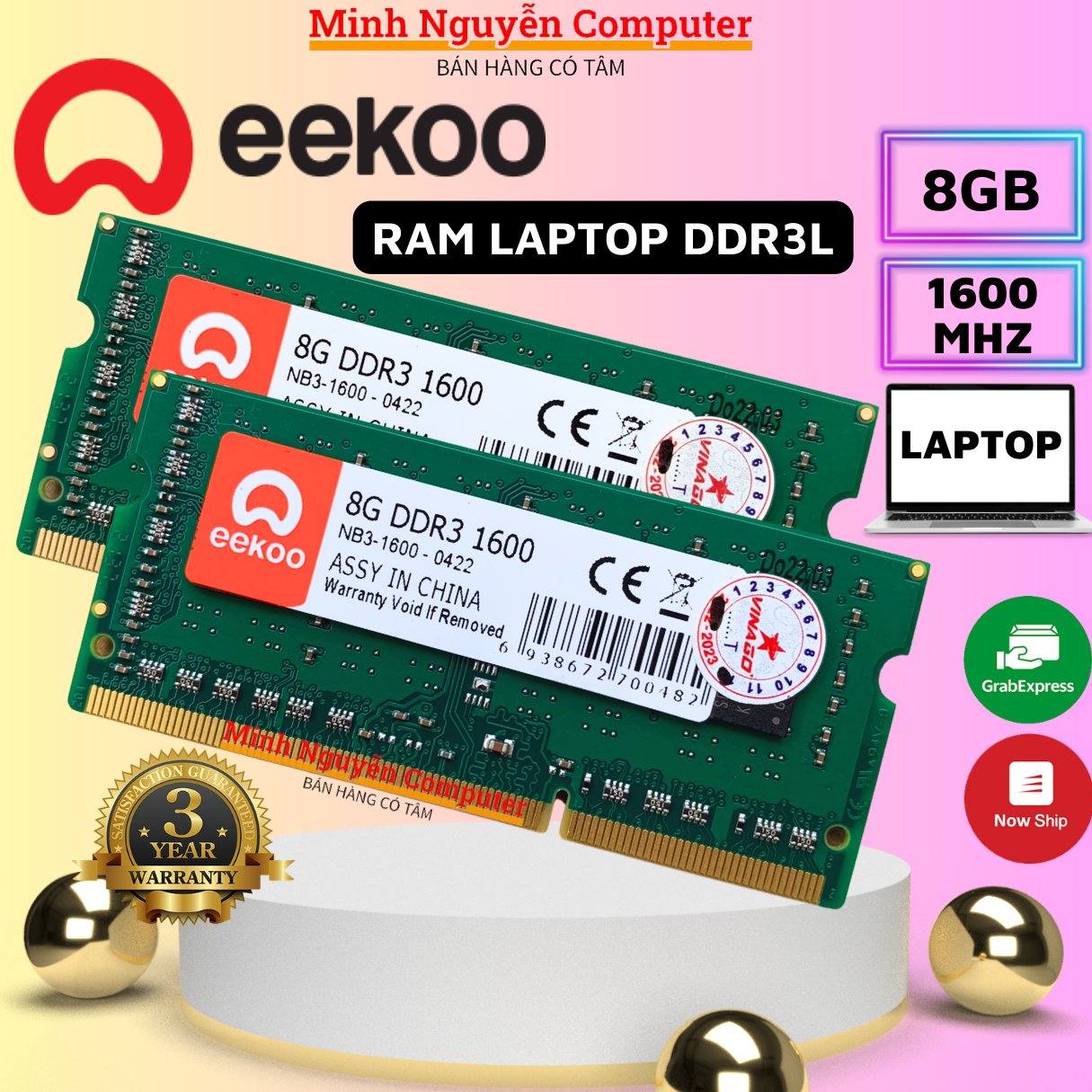 Ram laptop eekoo ddr3l 4gb -ddr3l 8gb bus 1600, ddr4 4gb-8gb bus 2666 new 100% bh 3 năm