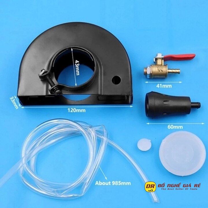 Bộ nắp chắn bảo vệ và bơm tiếp nước không bụi cho máy cắt máy mài góc cầm tay