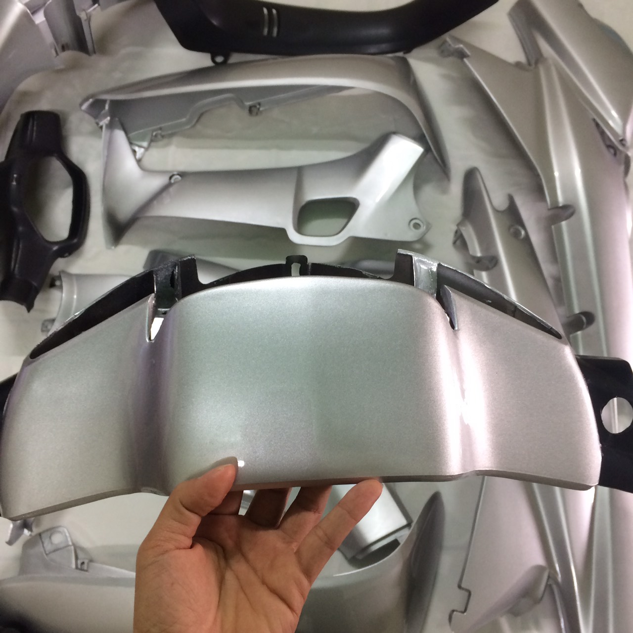 Dàn áo xe Wave ZX - wave nhỏ - Wave thái - Wave Alpha màu Bạc -  nhựa trắng nguyên sinh ABS LOẠI 1