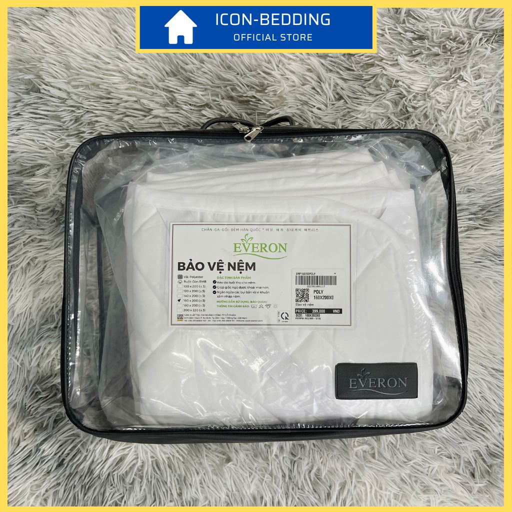 Tấm Bảo Vệ Nệm Everon Chống Thấm, Tấm Lót Bảo Vệ Nệm, Đệm Chống Thấm Cotton - Hàng Chính Hãng