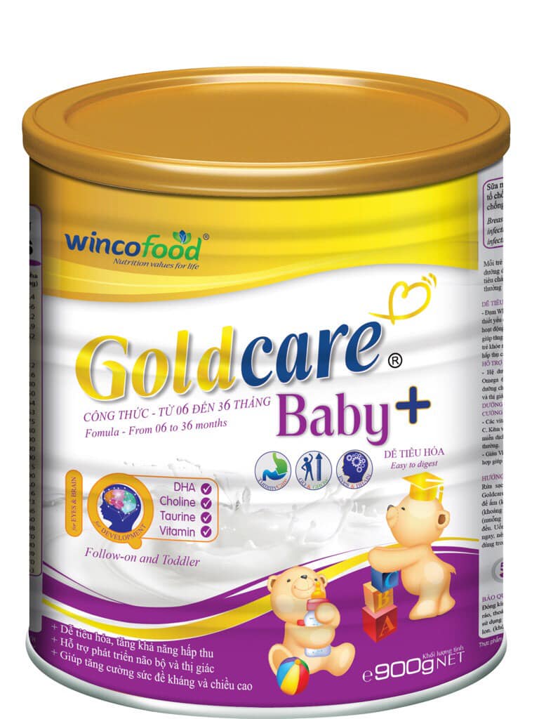 Sữa bột Goldcare Baby Plus dễ tiêu hóa, tăng khả năng hấp thụ, phát triển trí não bộ và thị giác 900 gam