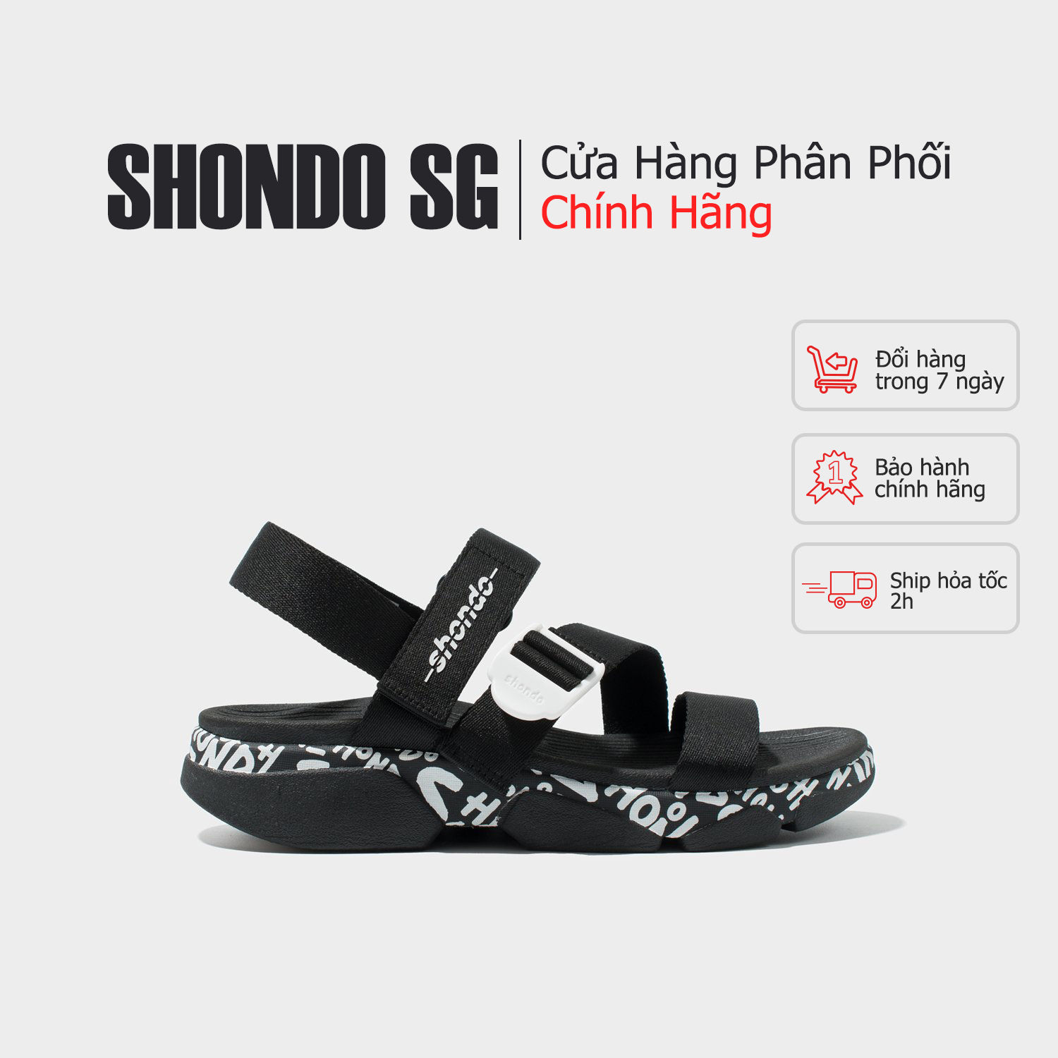 [Chính hãng] SHONDO F7 track MONOGRAM vẽ tay đen phiên bản đặc biệt đế 5CM