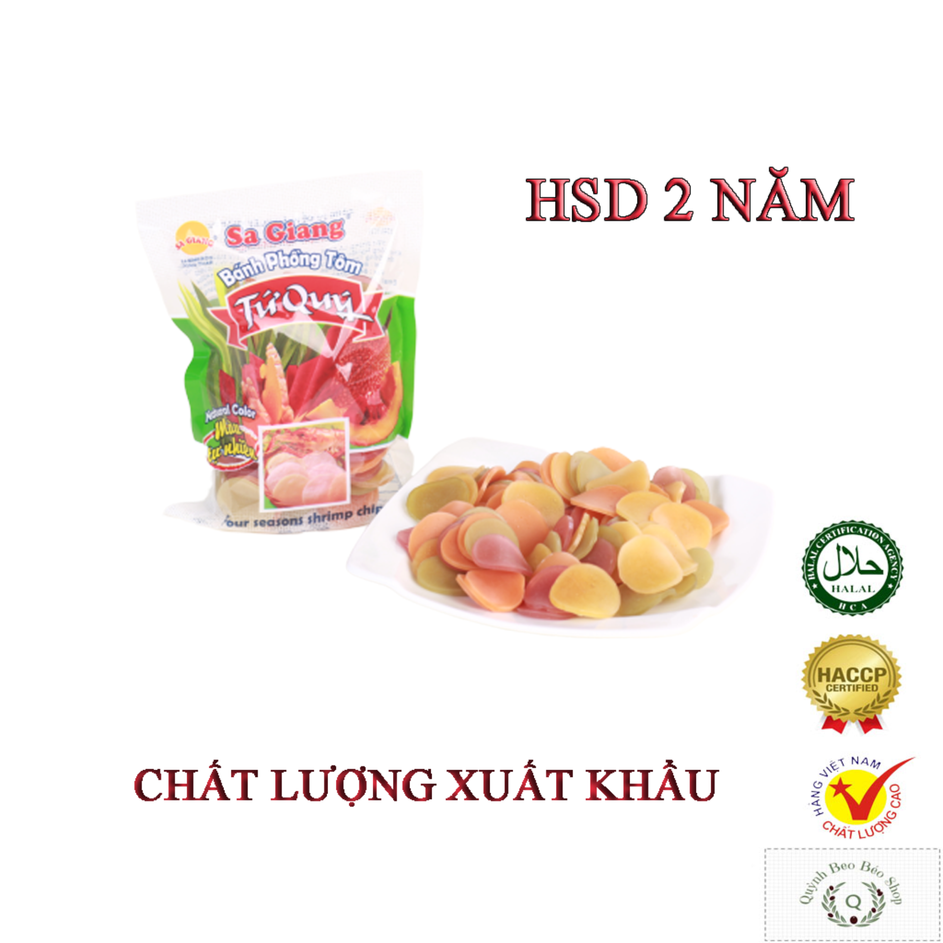 [HCM]BÁNH PHỒNG TÔM TỨ QUÝ THƯƠNG HIỆU SA GIANG TÚI 100GR KHÔNG CAY