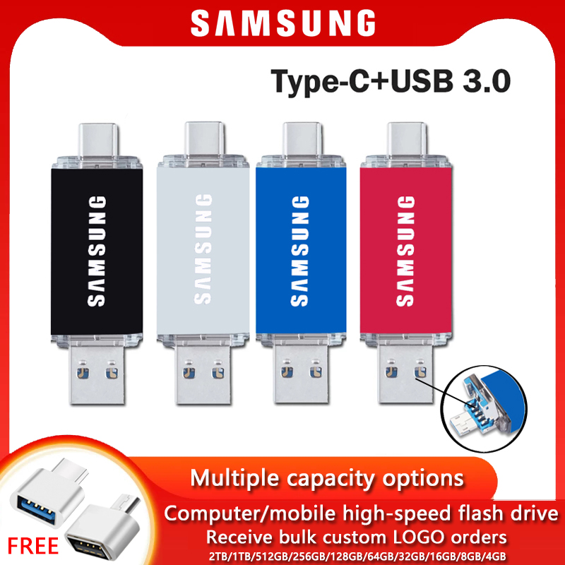 Samsung high-speed c-type otg usb flash drive, 2tb, 1tb, 512gb, external storage disk, 64gb, 32gb, 128gb, 256gb type-c pen drive