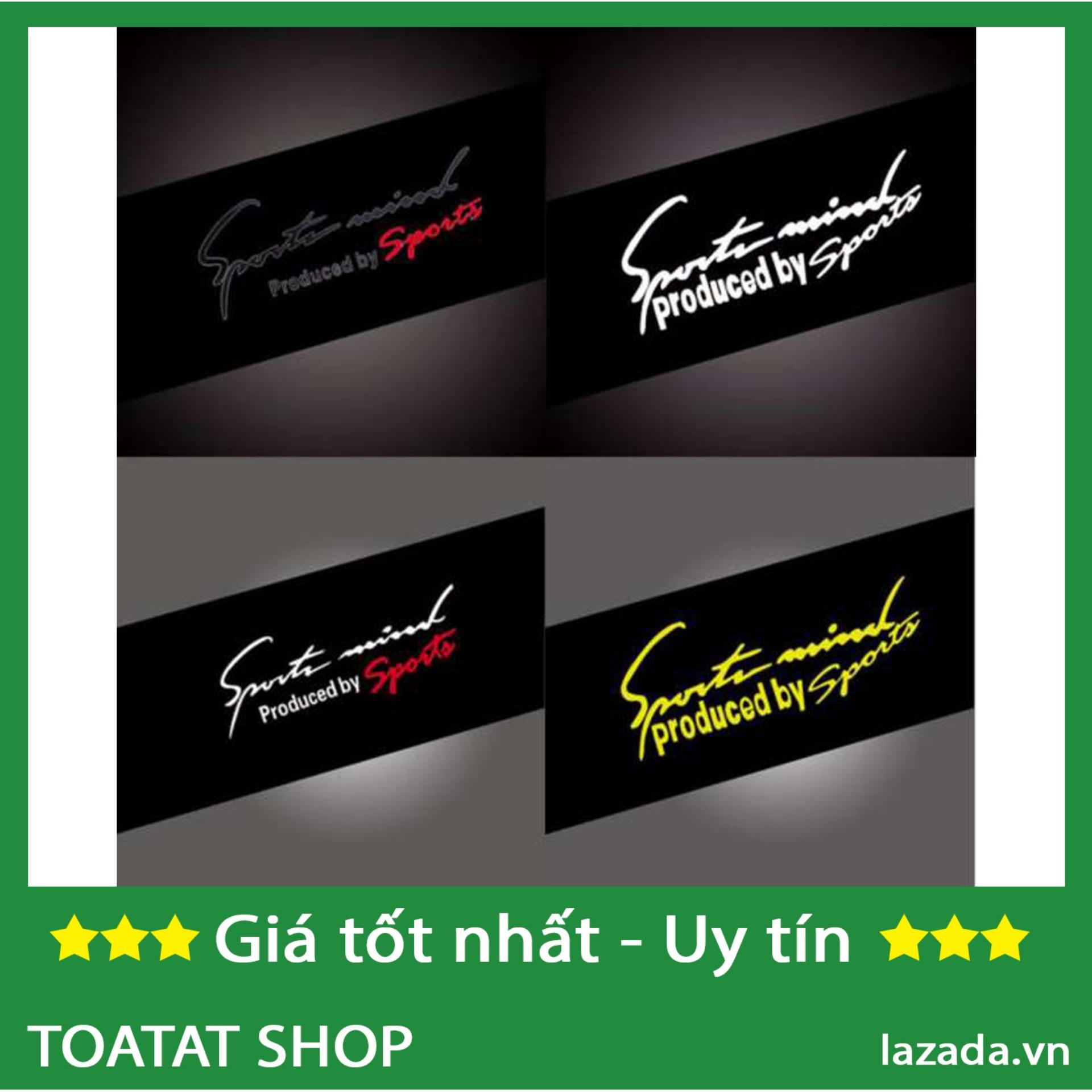 Tem dán Sport mind lên nắp capo xe hơi (Trắng)