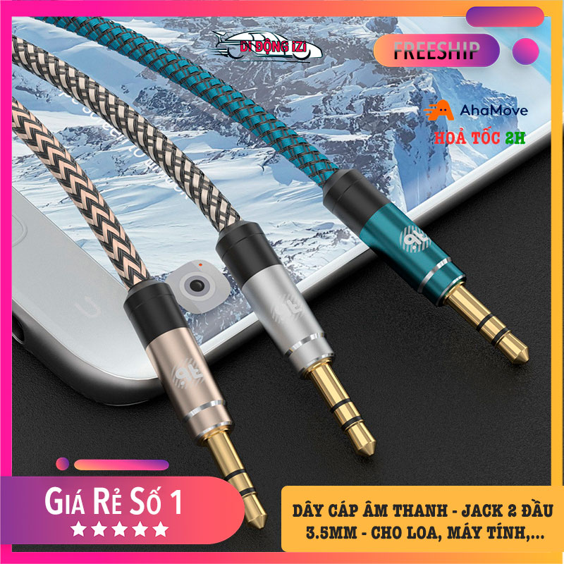 Dây cáp âm thanh aux 2 đầu 3.5mm - jack cắm 2 đầu 3.5mm - cáp dù siêu bền