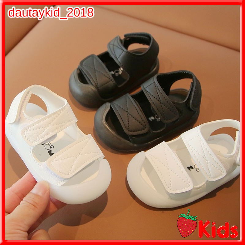 Giày dép sandal tập đi cho bé trai từ 1 - 4 tuổi quai dán ngang đế mềm nhẹ êm chân