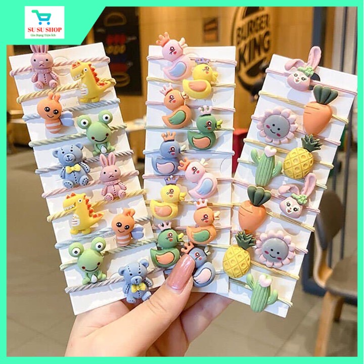 Set 10 dây buộc tóc siêu cute cho bé