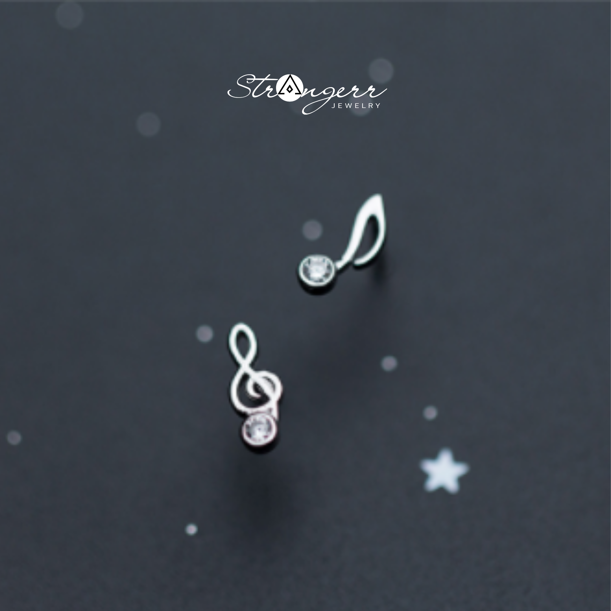 Khuyên Tai Musical Bạc 925 Cao Cấp - Bông Tai Hình Nốt Nhạc Phong Cách Hàn Quốc - Phụ Kiện Thời Trang Strangerr